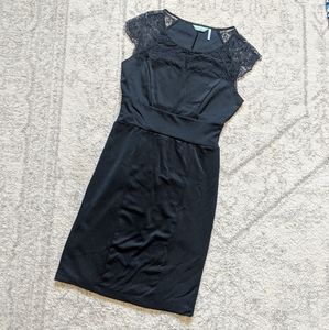 Black Cocktail Dress with Delicate Lace brocade